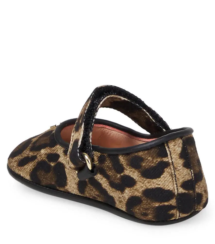 Dolce & Gabbana Kids Baby leather-trimmed leopard-print ballet flats | Thumbnail 4