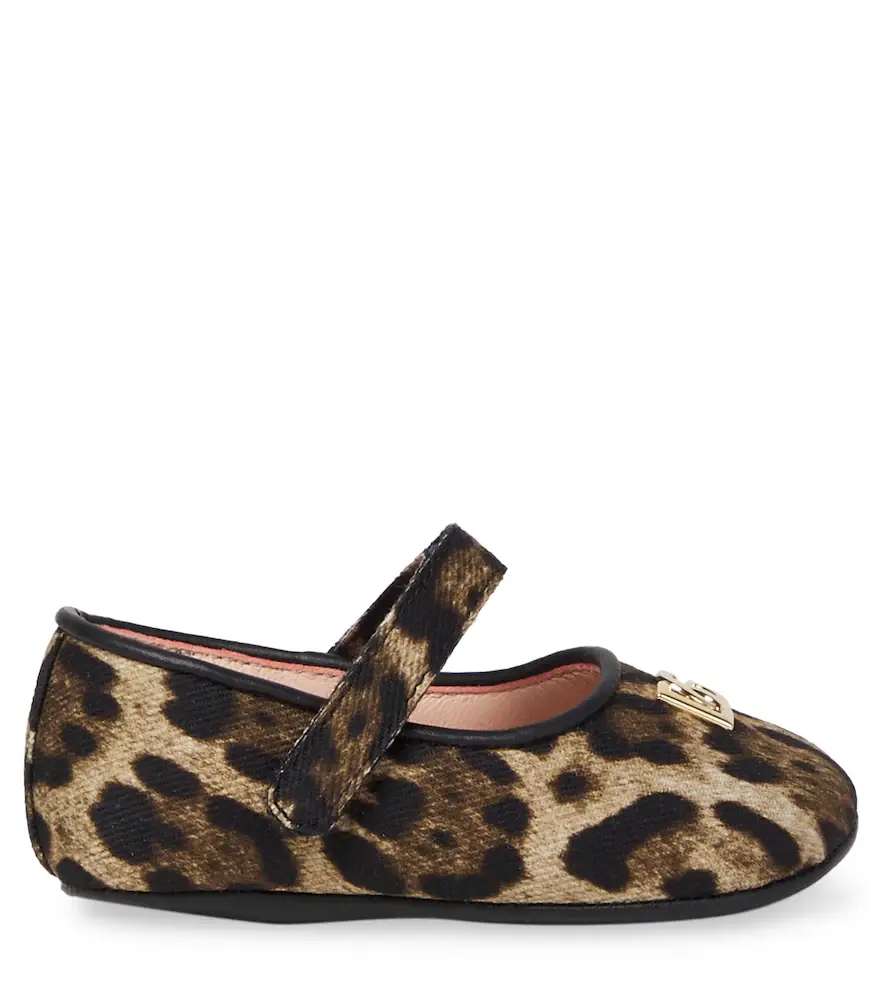 Dolce & Gabbana Kids Baby leather-trimmed leopard-print ballet flats | Thumbnail 5