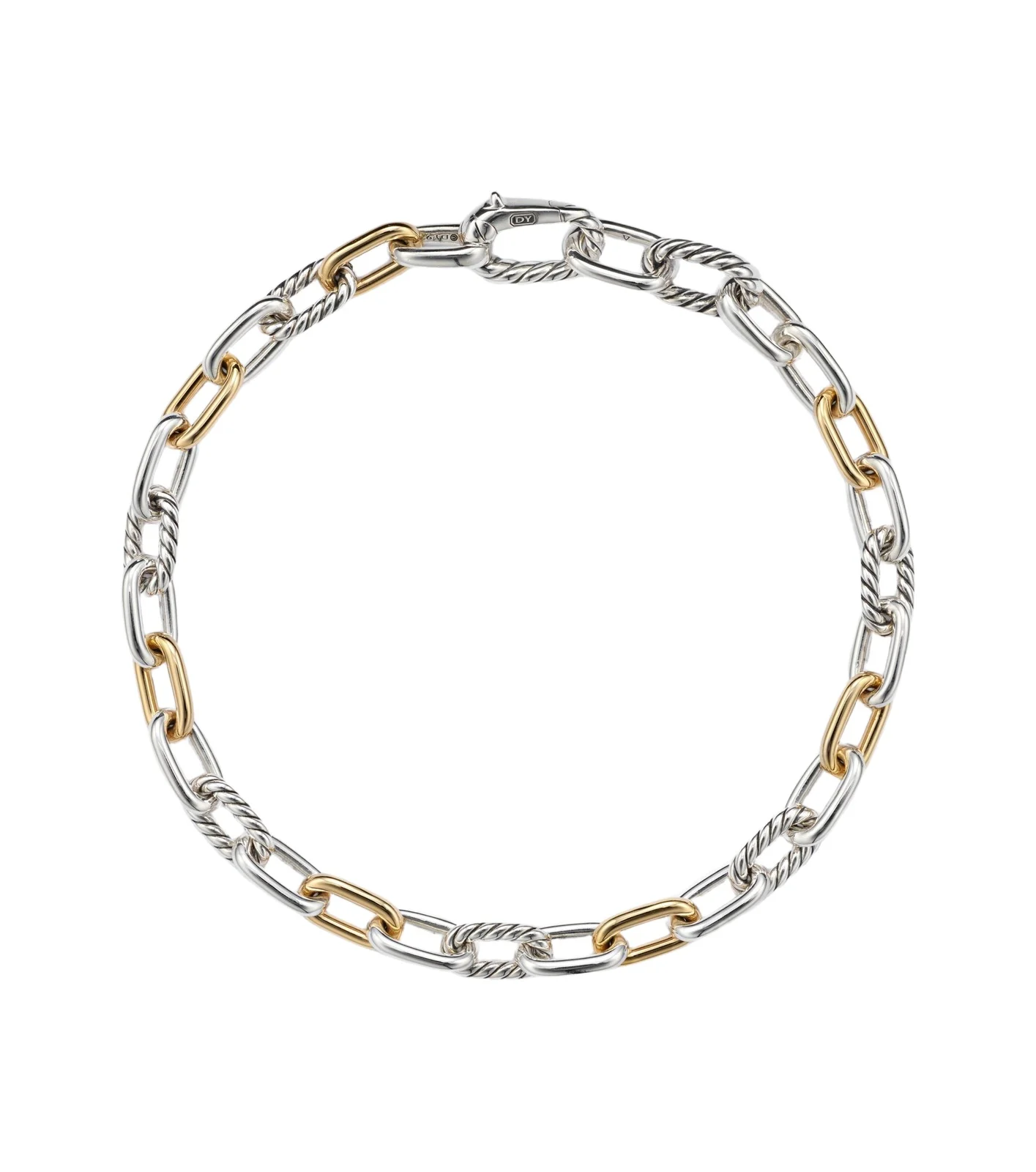 DY Madison sterling silver and 18kt gold chain bracelet