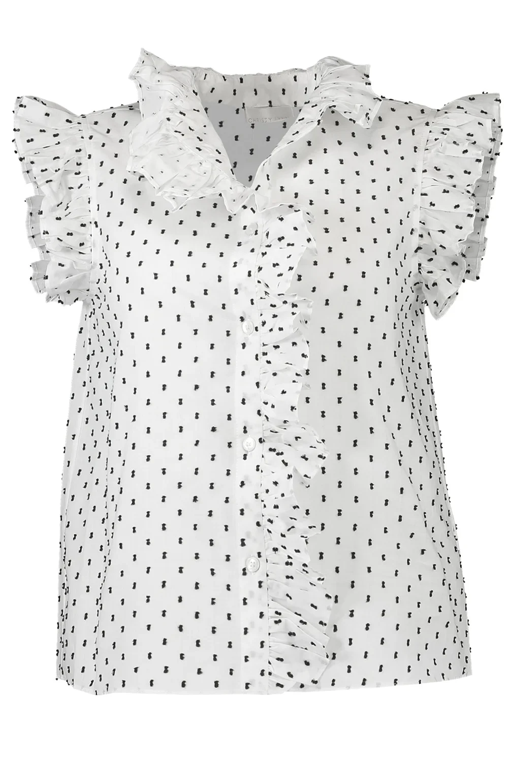 Marfa Top - White Black Dot