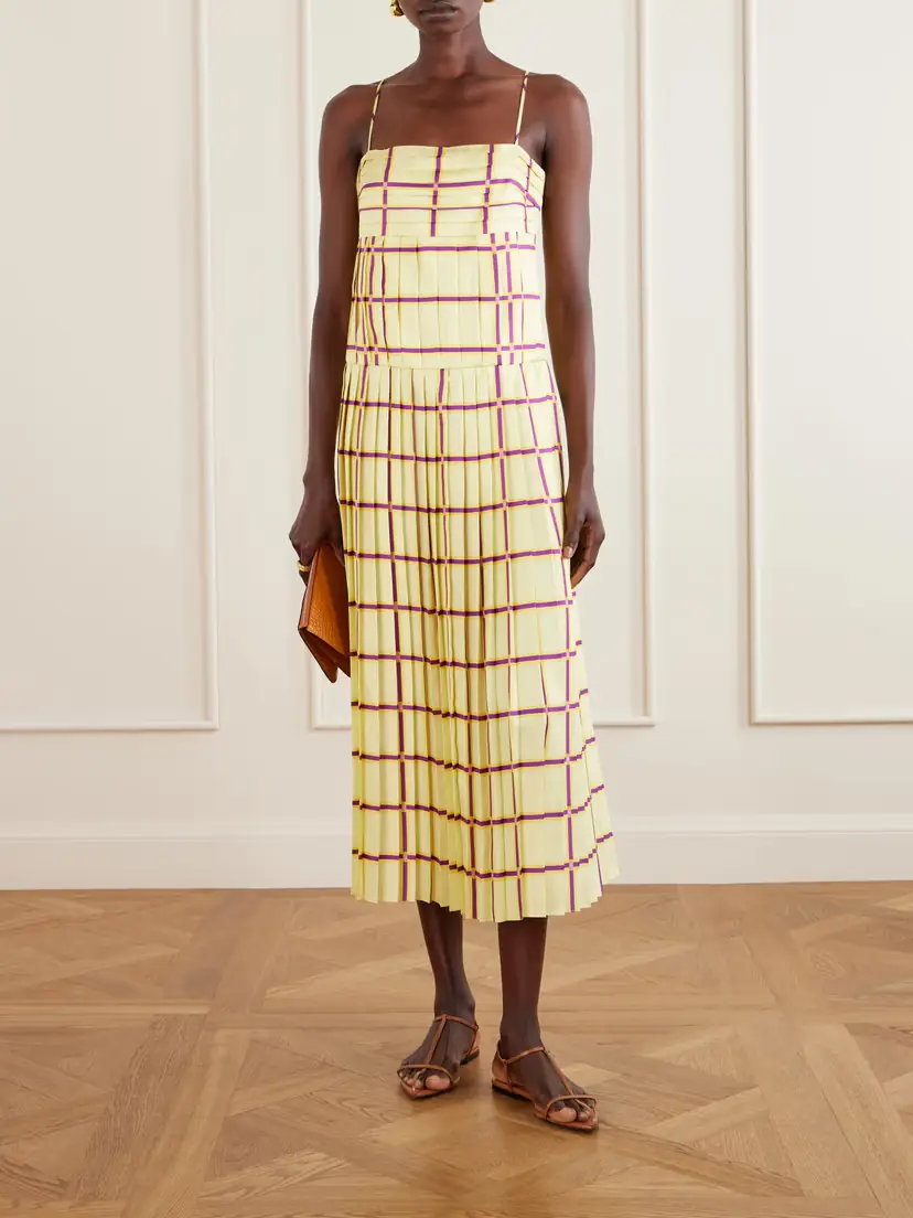 Emilia Wickstead Agata Checked Silk-twill Midi Dress | Thumbnail 2