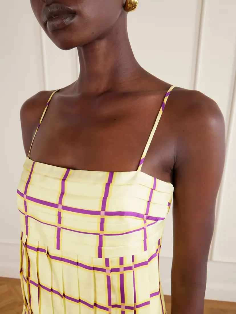 Emilia Wickstead Agata Checked Silk-twill Midi Dress | Thumbnail 4