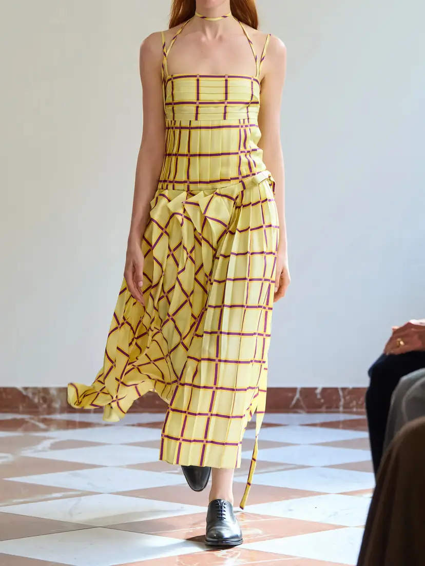 Emilia Wickstead Agata Checked Silk-twill Midi Dress | Thumbnail 5