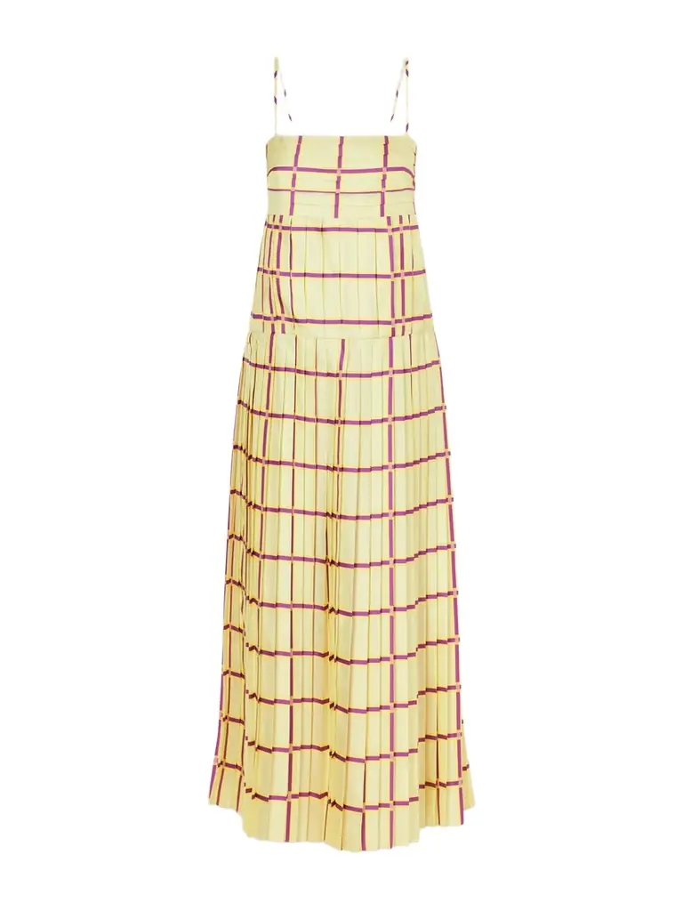 Emilia Wickstead Agata Checked Silk-twill Midi Dress | Image 1 Emilia Wickstead Agata Checked Silk-twill Midi Dress | Image 1