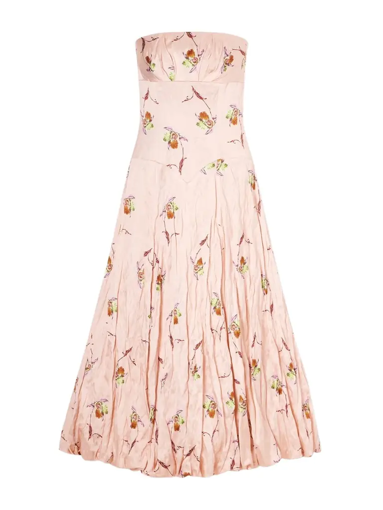 Emilia Wickstead Printed Crinkle-satin Midi Dress | Image 1 Emilia Wickstead Printed Crinkle-satin Midi Dress | Image 1