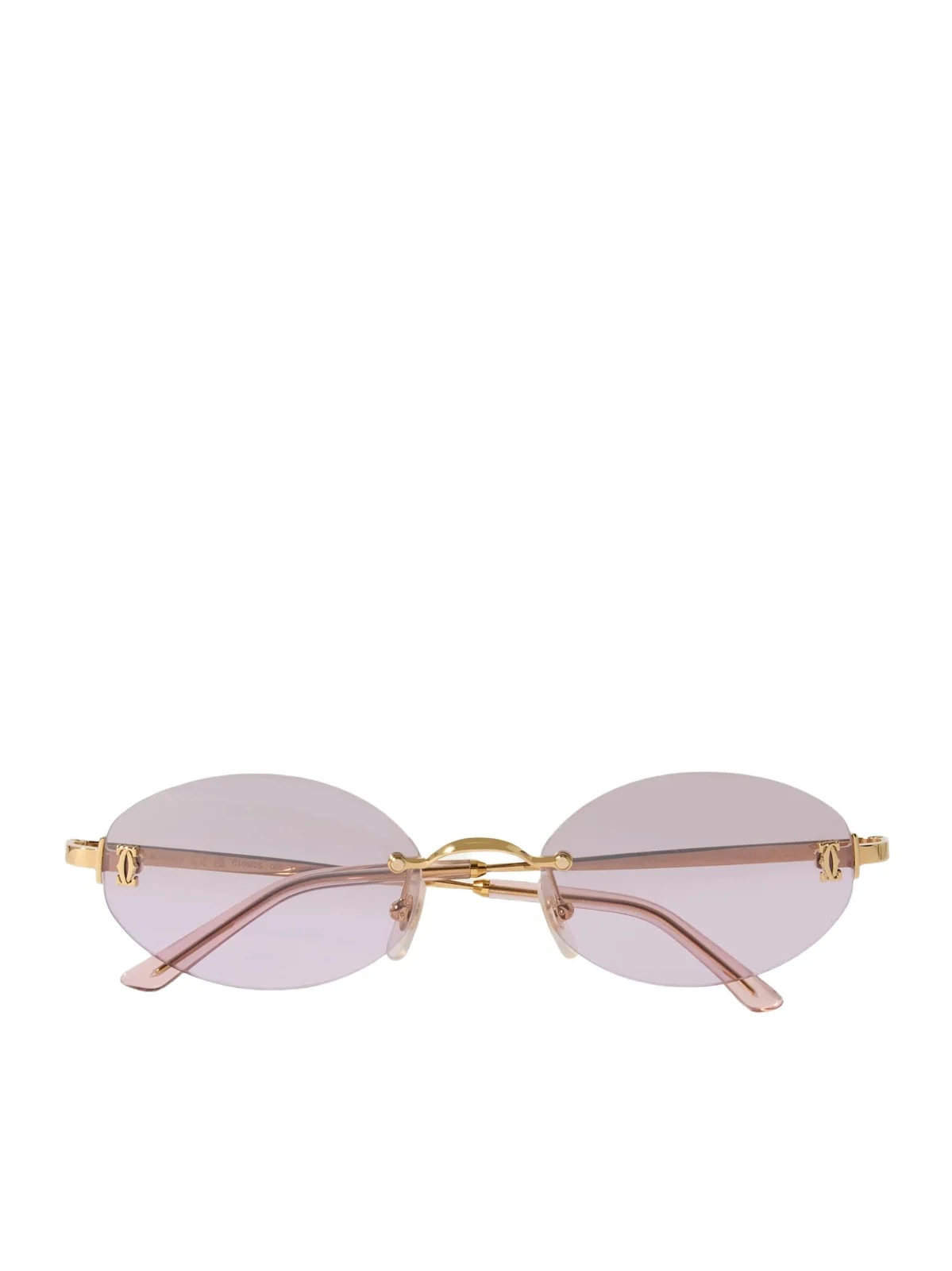 Double C Rimless Oval-frame Gold-tone Sunglasses Double C Rimless Oval-frame Gold-tone Sunglasses