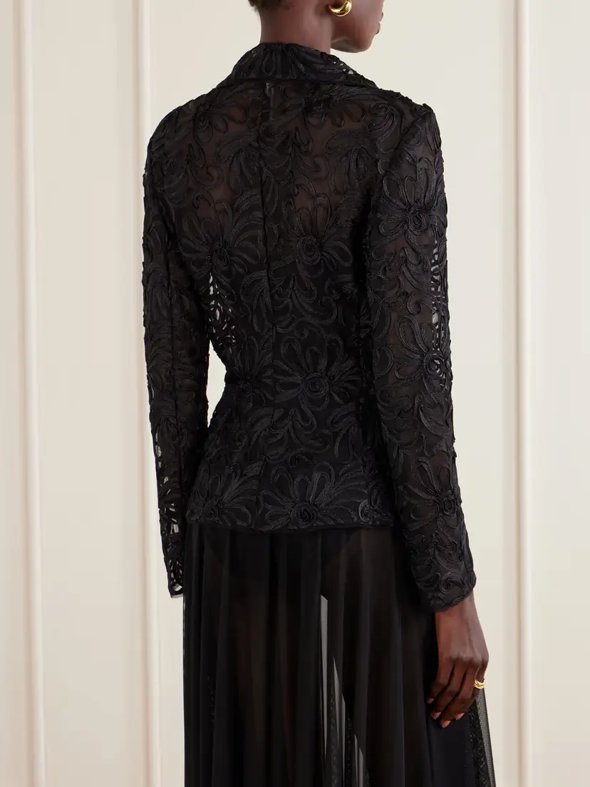 Norma Kamali Embroidered Mesh Evening Jacket | Thumbnail 3 Norma Kamali Embroidered Mesh Evening Jacket | Thumbnail 3