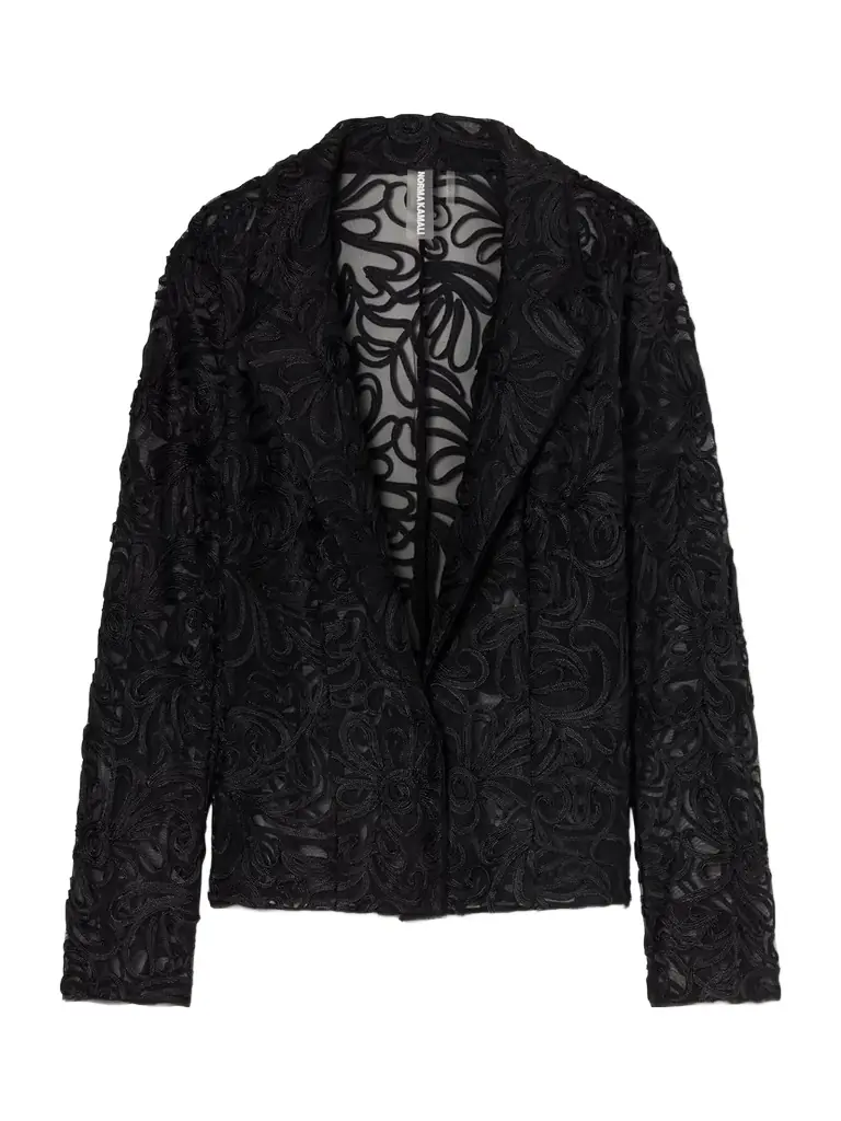 Norma Kamali Embroidered Mesh Evening Jacket