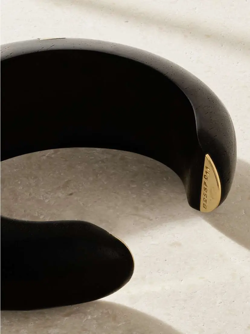 Eleuteri + Van Cleef & Arpels Vintage 1970s 18-karat Gold And Wood Cuff | Thumbnail 3