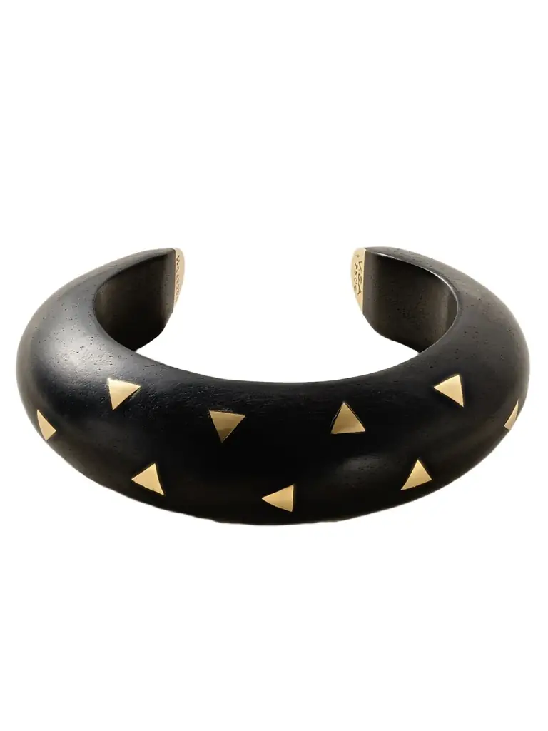 Eleuteri + Van Cleef & Arpels Vintage 1970s 18-karat Gold And Wood Cuff