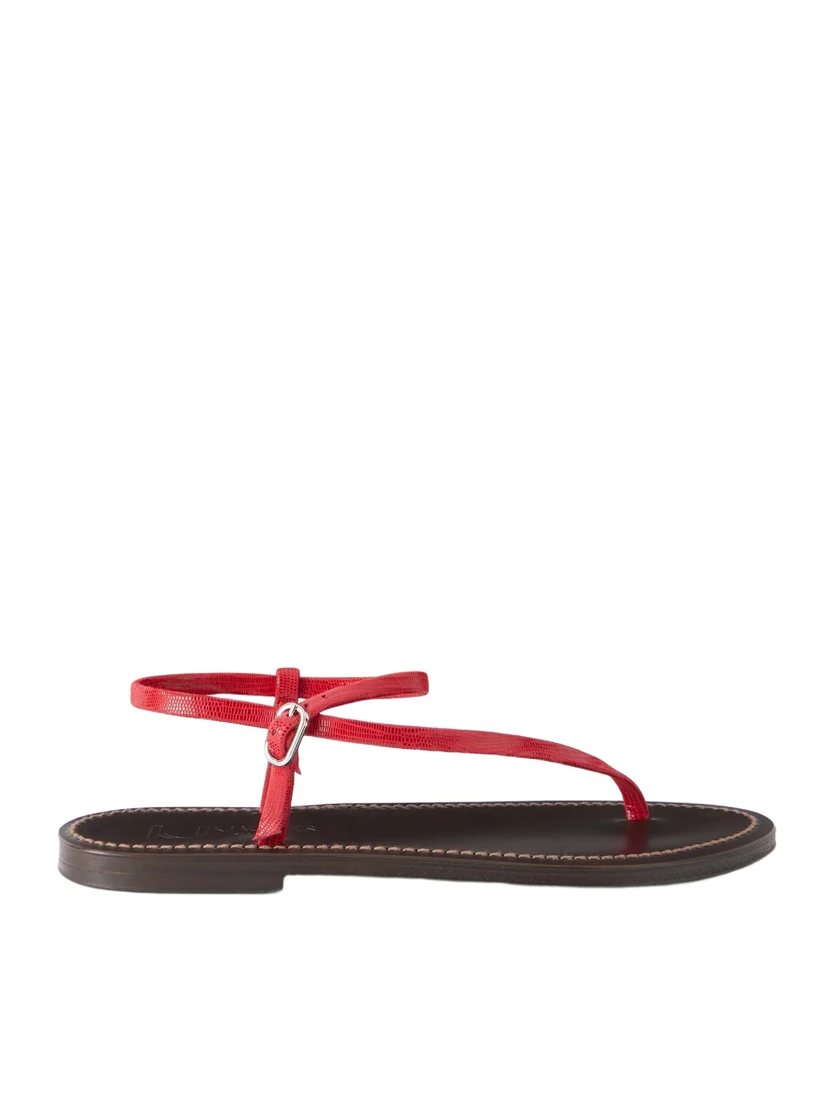 K Jacques St Tropez Vassili Snake-effect Leather Flat Sandals