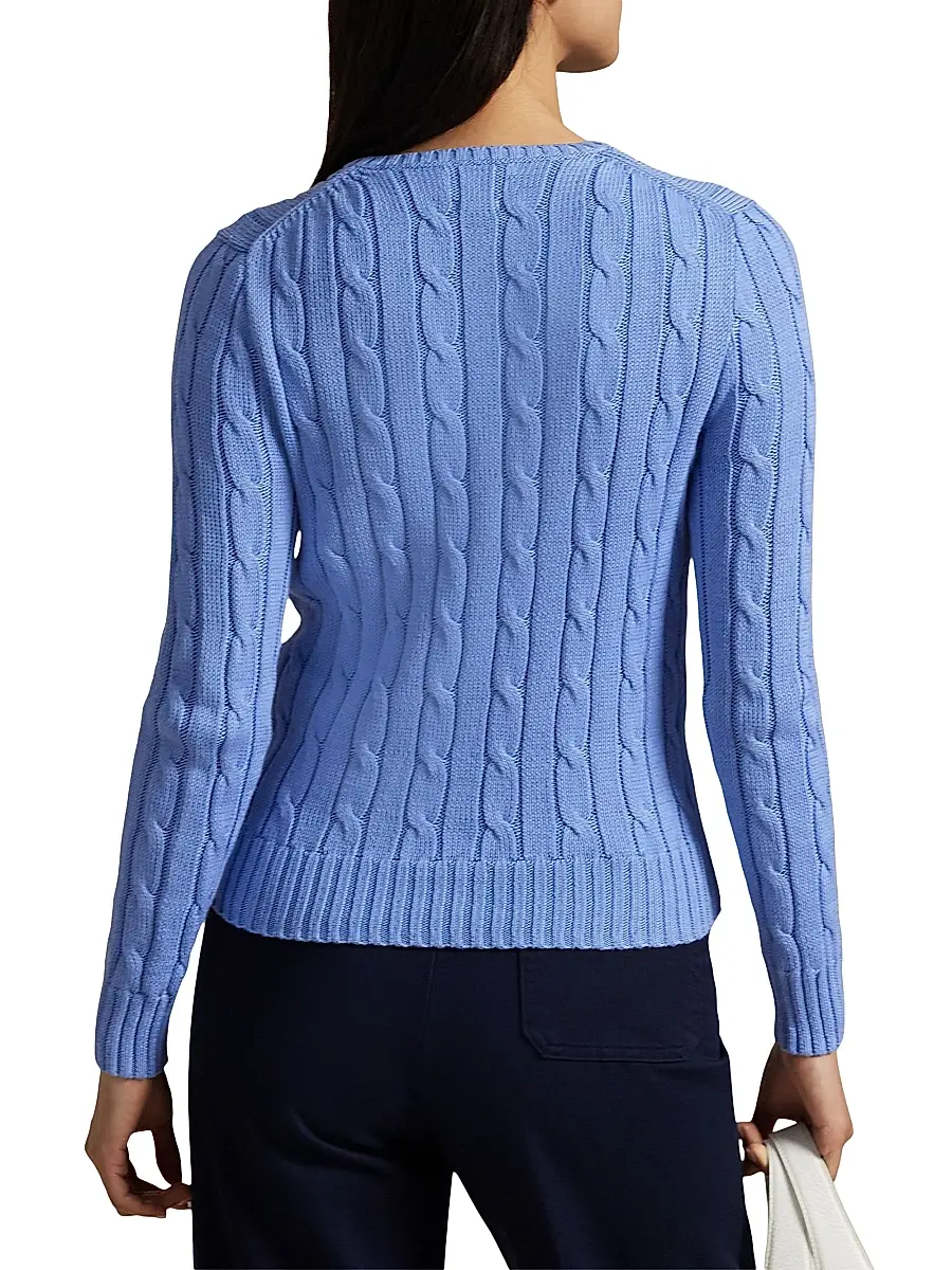 Polo Ralph Lauren Women's Julianna Cable-Knit Cotton Crewneck Sweater | Thumbnail 4 Polo Ralph Lauren Women's Julianna Cable-Knit Cotton Crewneck Sweater | Thumbnail 4