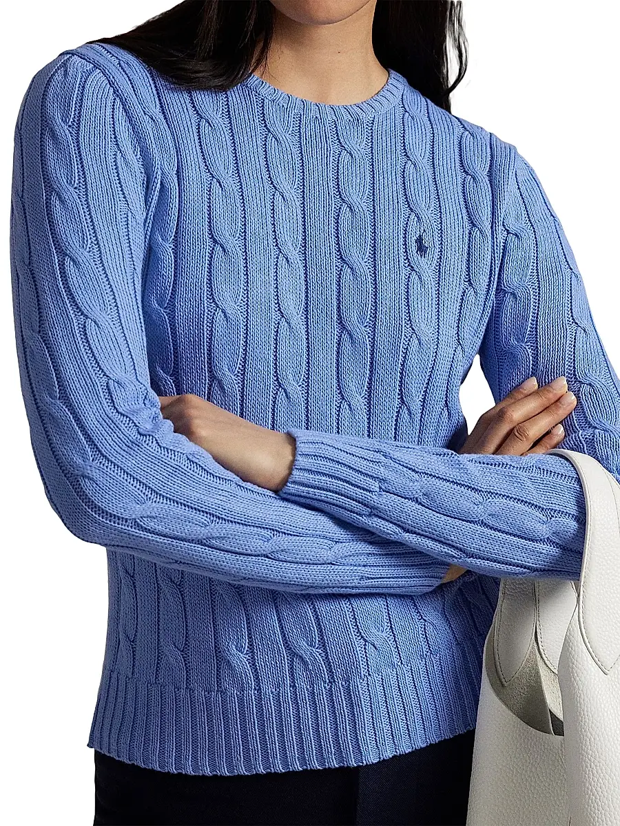 Polo Ralph Lauren Women's Julianna Cable-Knit Cotton Crewneck Sweater | Thumbnail 5 Polo Ralph Lauren Women's Julianna Cable-Knit Cotton Crewneck Sweater | Thumbnail 5