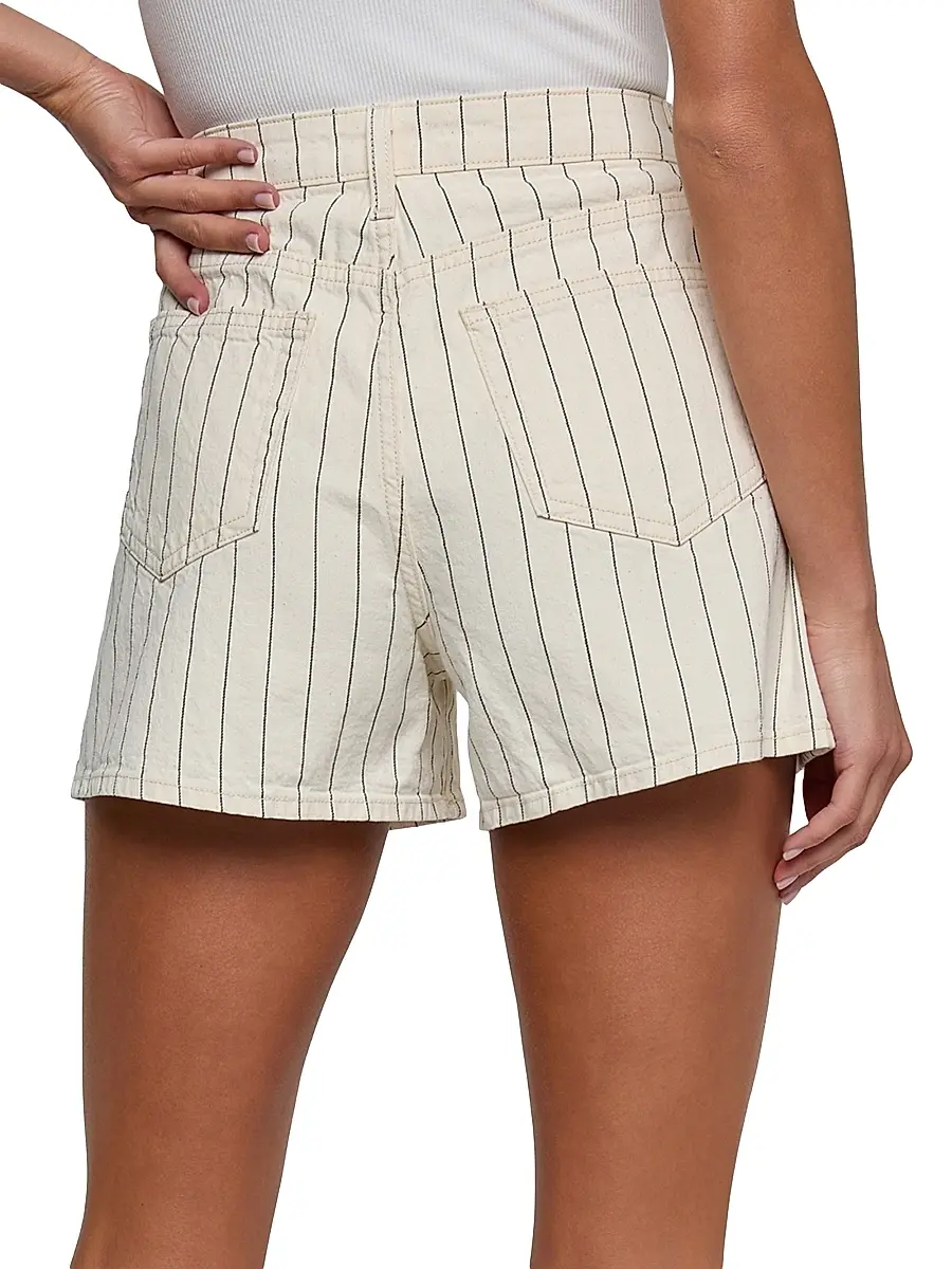 L'Agence Women's Lissania Pinstriped Ultra High-Rise Denim Shorts | Thumbnail 5 L'Agence Women's Lissania Pinstriped Ultra High-Rise Denim Shorts | Thumbnail 5