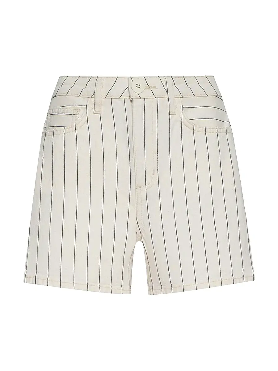 L'Agence Women's Lissania Pinstriped Ultra High-Rise Denim Shorts