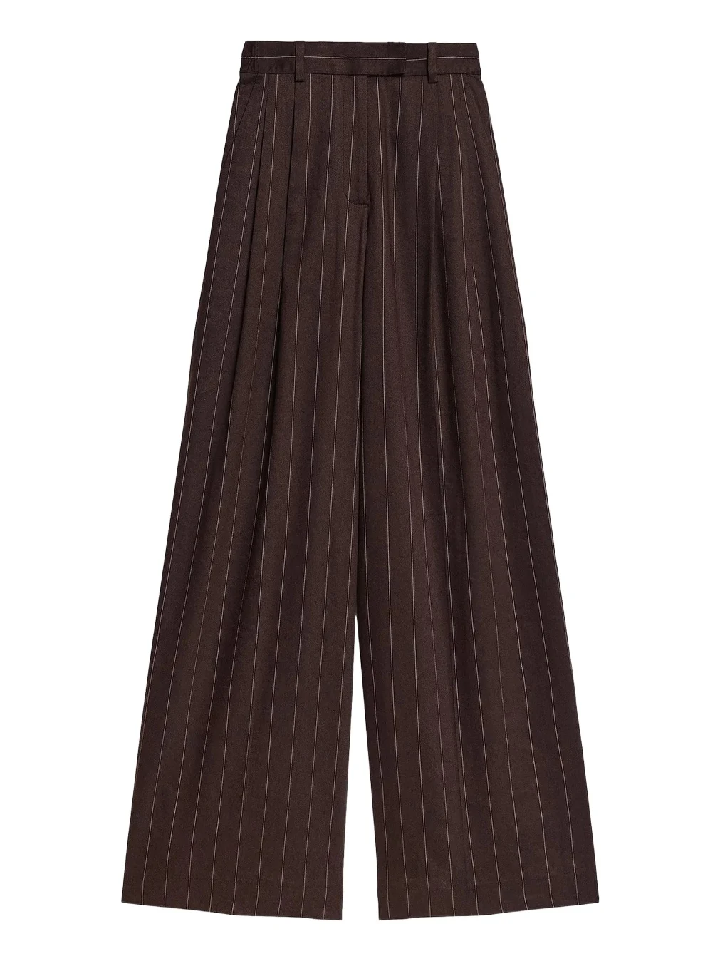 Women's Pinstripe Linen-Blend Wide-Leg Pants