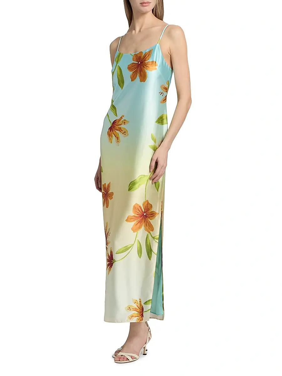 Milly Women's Lily Floral Satin Maxi Slipdress | Thumbnail 2