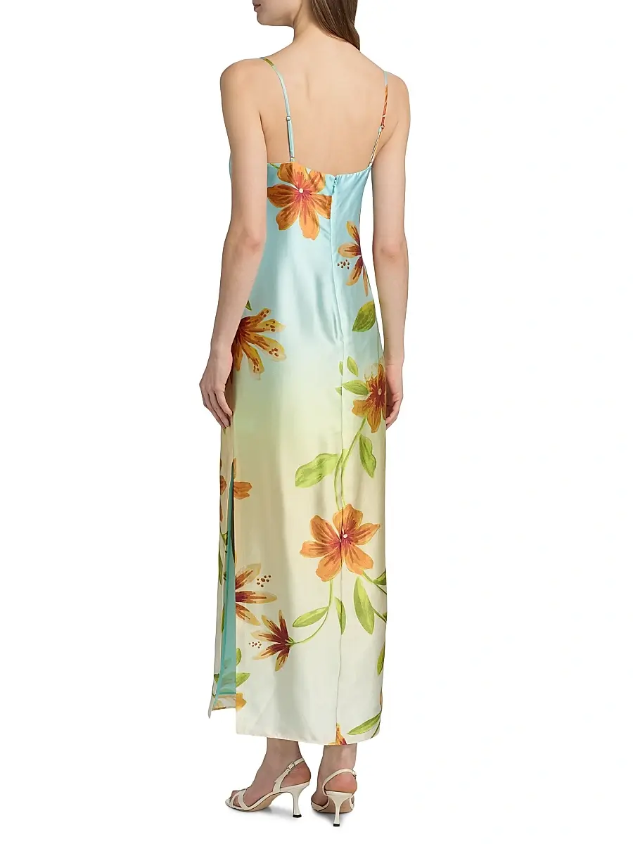 Milly Women's Lily Floral Satin Maxi Slipdress | Thumbnail 5