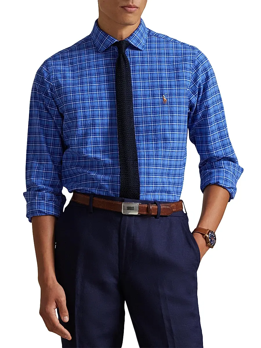 Polo Ralph Lauren Men's Plaid Cotton Oxford Shirt | Thumbnail 3 Polo Ralph Lauren Men's Plaid Cotton Oxford Shirt | Thumbnail 3