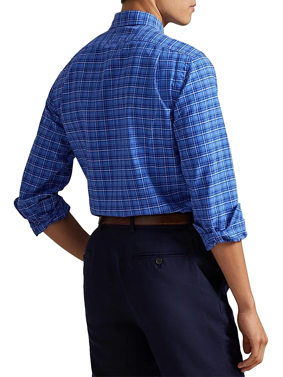 Polo Ralph Lauren Men's Plaid Cotton Oxford Shirt | Thumbnail 4 Polo Ralph Lauren Men's Plaid Cotton Oxford Shirt | Thumbnail 4