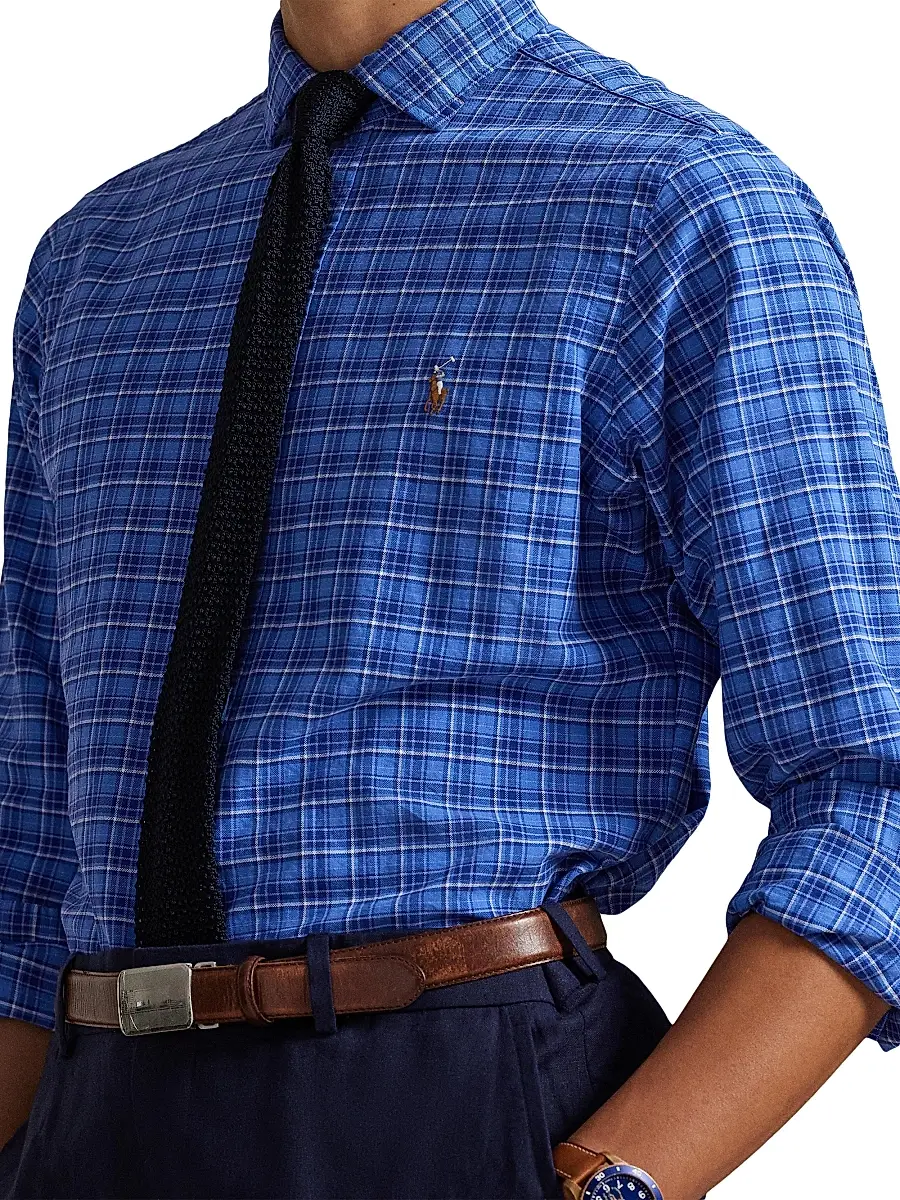 Polo Ralph Lauren Men's Plaid Cotton Oxford Shirt | Thumbnail 5 Polo Ralph Lauren Men's Plaid Cotton Oxford Shirt | Thumbnail 5