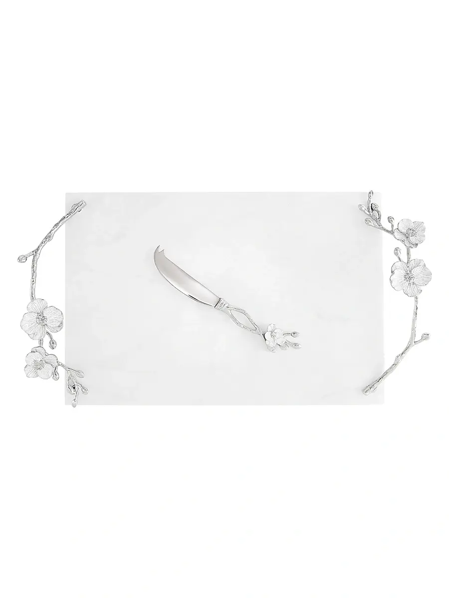 Michael Aram Silver Orchid Cheeseboard & Knife | Thumbnail 4 Michael Aram Silver Orchid Cheeseboard & Knife | Thumbnail 4