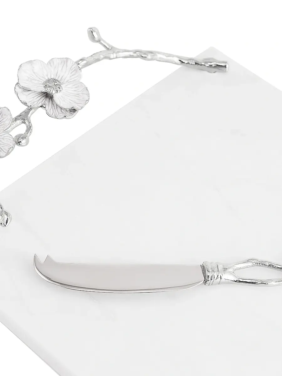 Michael Aram Silver Orchid Cheeseboard & Knife | Thumbnail 5 Michael Aram Silver Orchid Cheeseboard & Knife | Thumbnail 5