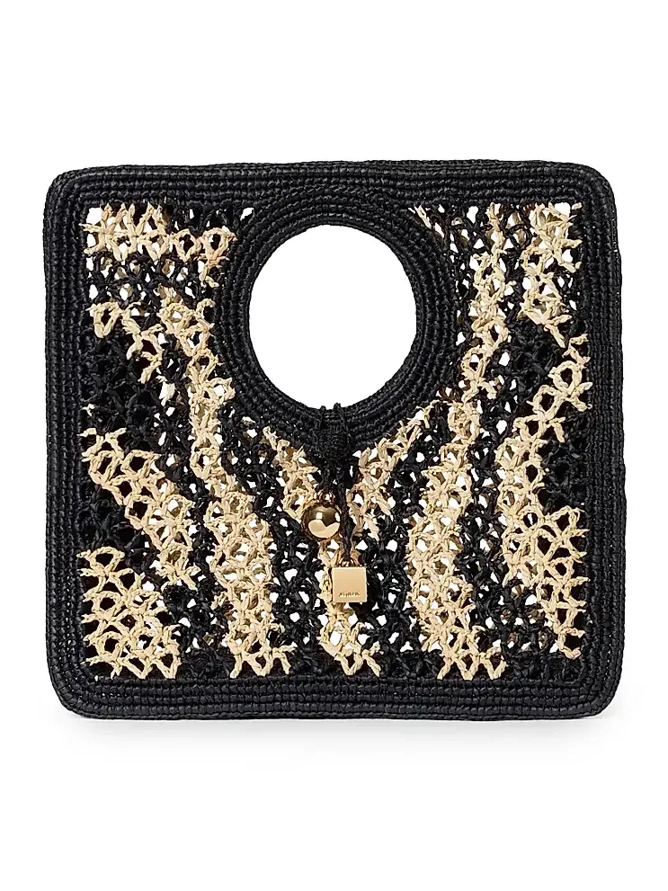 Women's Le Petit Carré Spiaggia Raffia Tote Bag