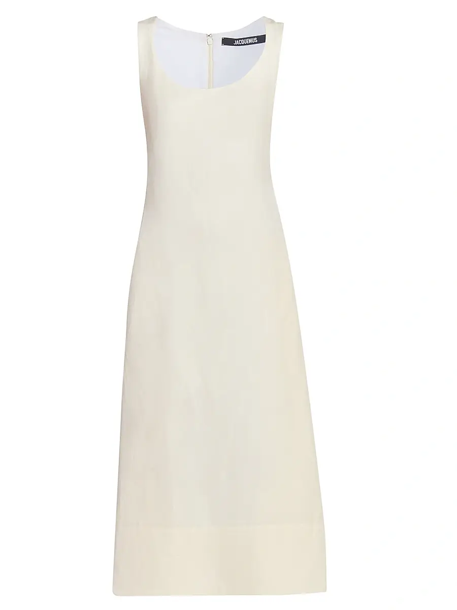 Jacquemus Women's La Tablier Linen-Blend Midi-Dress