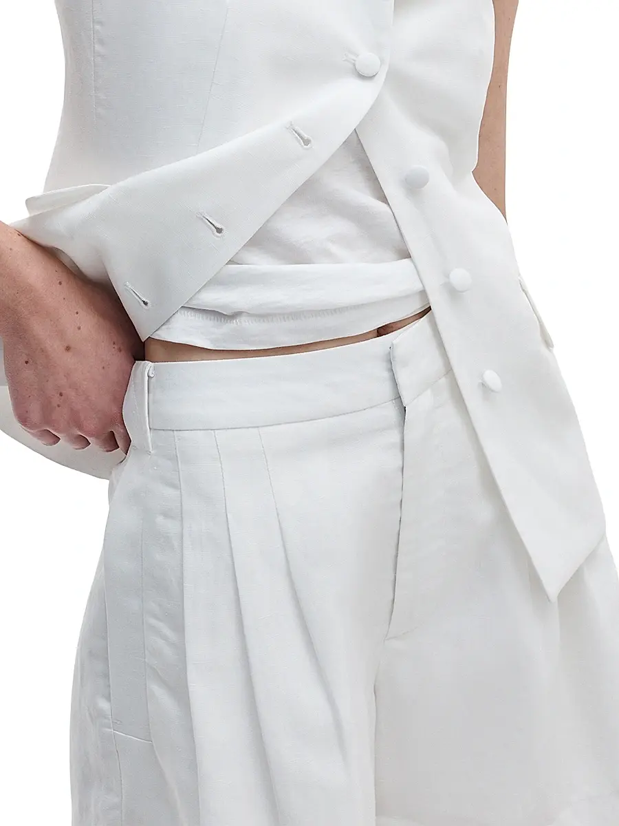 rag & bone Women's Chappell Linen-Blend Pleated Shorts | Thumbnail 5 rag & bone Women's Chappell Linen-Blend Pleated Shorts | Thumbnail 5