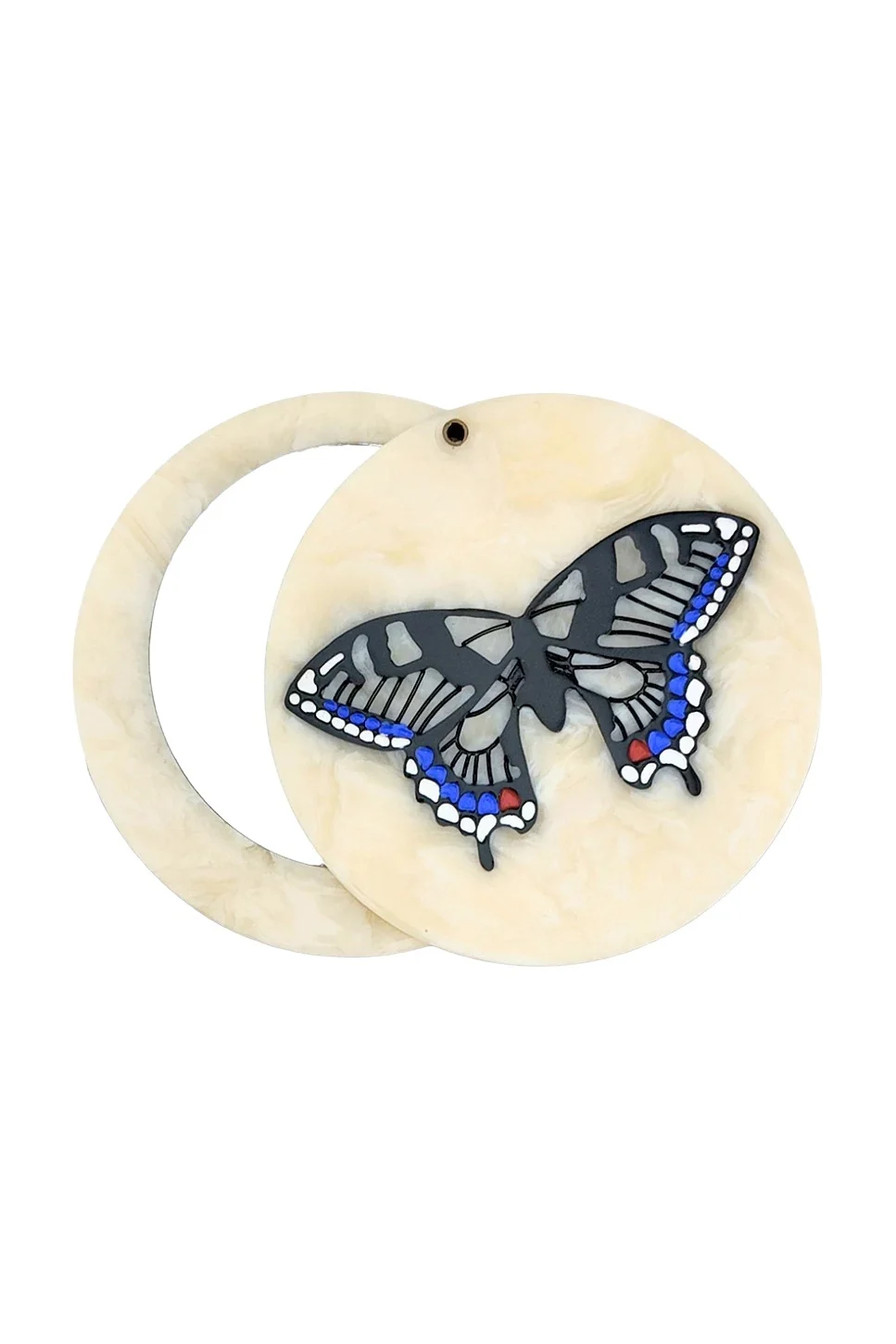 Hand-painted Swallowtail Compact Mirror Hand-painted Swallowtail Compact Mirror