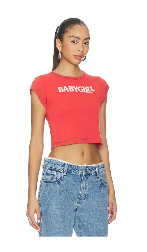 Abrand Babygirl Rib Cropped Tee | Thumbnail 2 Abrand Babygirl Rib Cropped Tee | Thumbnail 2