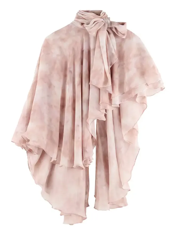 Exclusive Flowy Ruffled Silk Cape Exclusive Flowy Ruffled Silk Cape