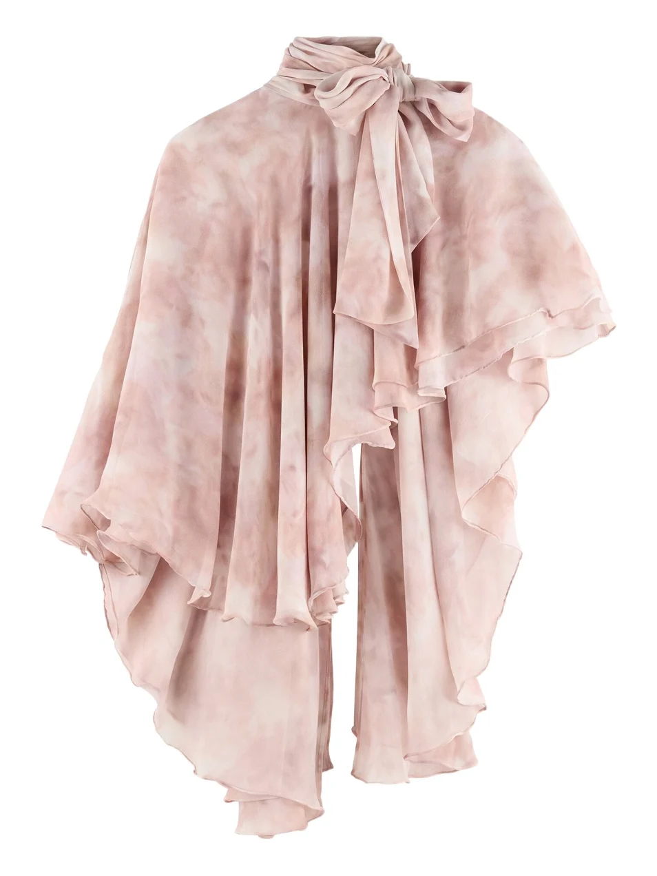 ARAKII Exclusive Flowy Ruffled Silk Cape