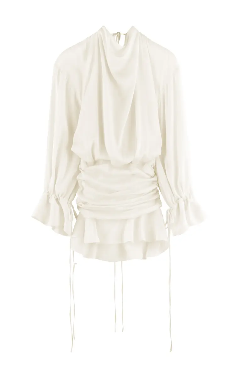 ARAKII Frill Silk-Blend Mini Dress Exclusive | Thumbnail 5