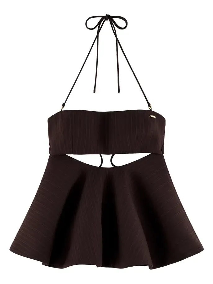 Exclusive Peplum Bandeau Crepe Top Exclusive Peplum Bandeau Crepe Top