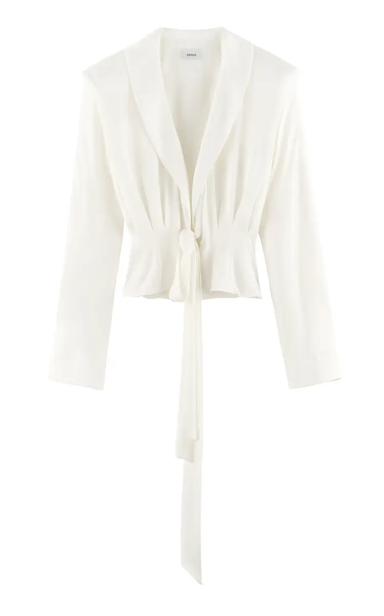 ARAKII Front Tie Silk-Blend Top Exclusive | Thumbnail 4