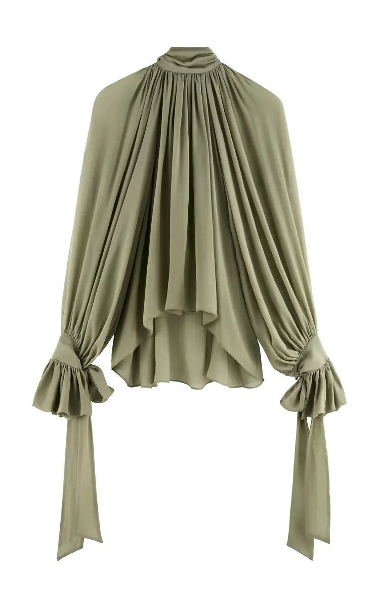 Balloon Pleated Silk Top Exclusive