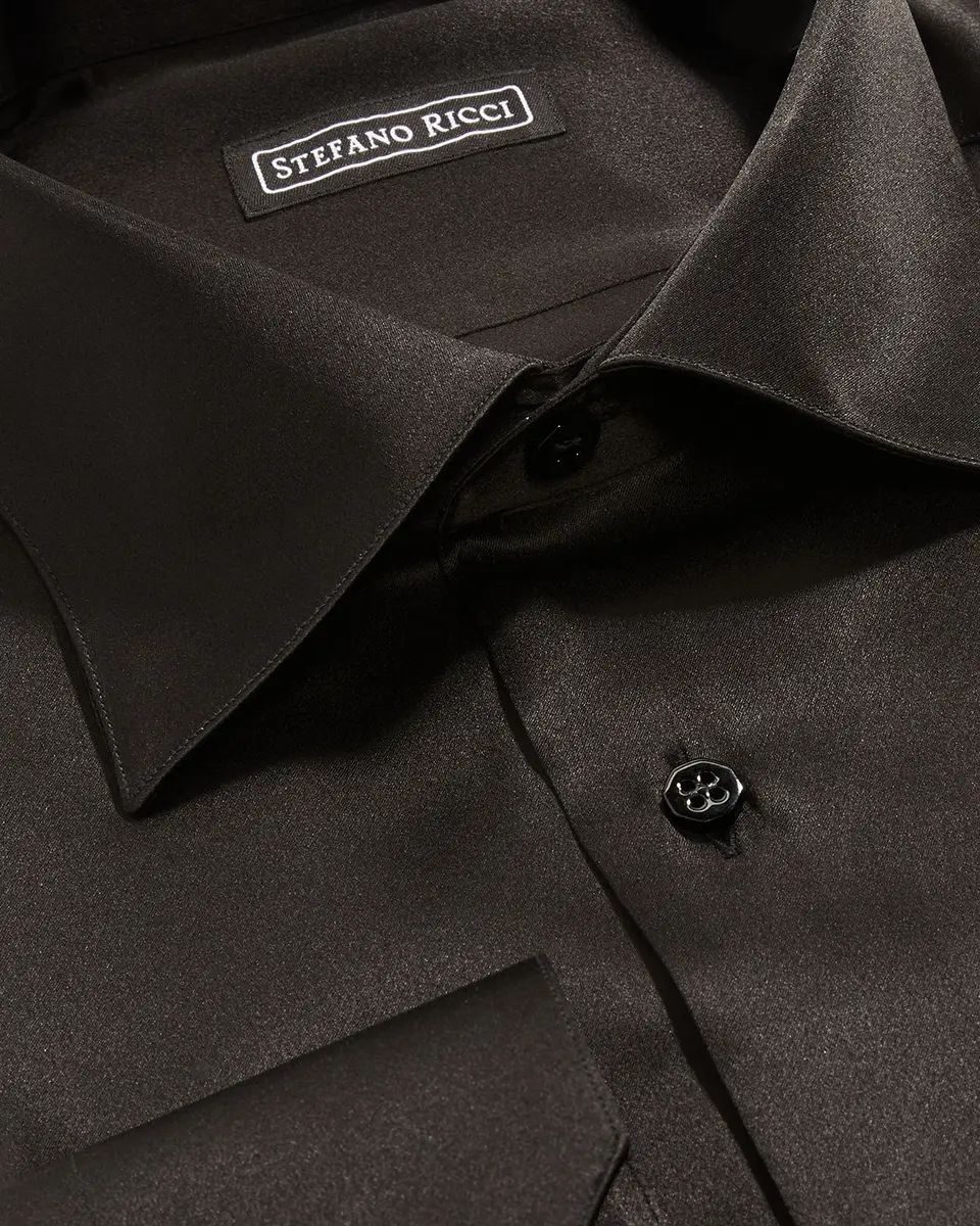 Stefano Ricci Men's Silk Dress Shirt | Thumbnail 2 Stefano Ricci Men's Silk Dress Shirt | Thumbnail 2