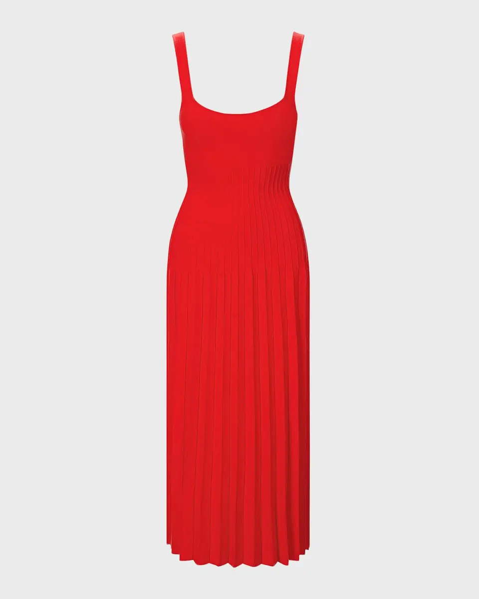 Staud Ellison Square-Neck Sleeveless Stitched Midi Dress | Thumbnail 2 Staud Ellison Square-Neck Sleeveless Stitched Midi Dress | Thumbnail 2
