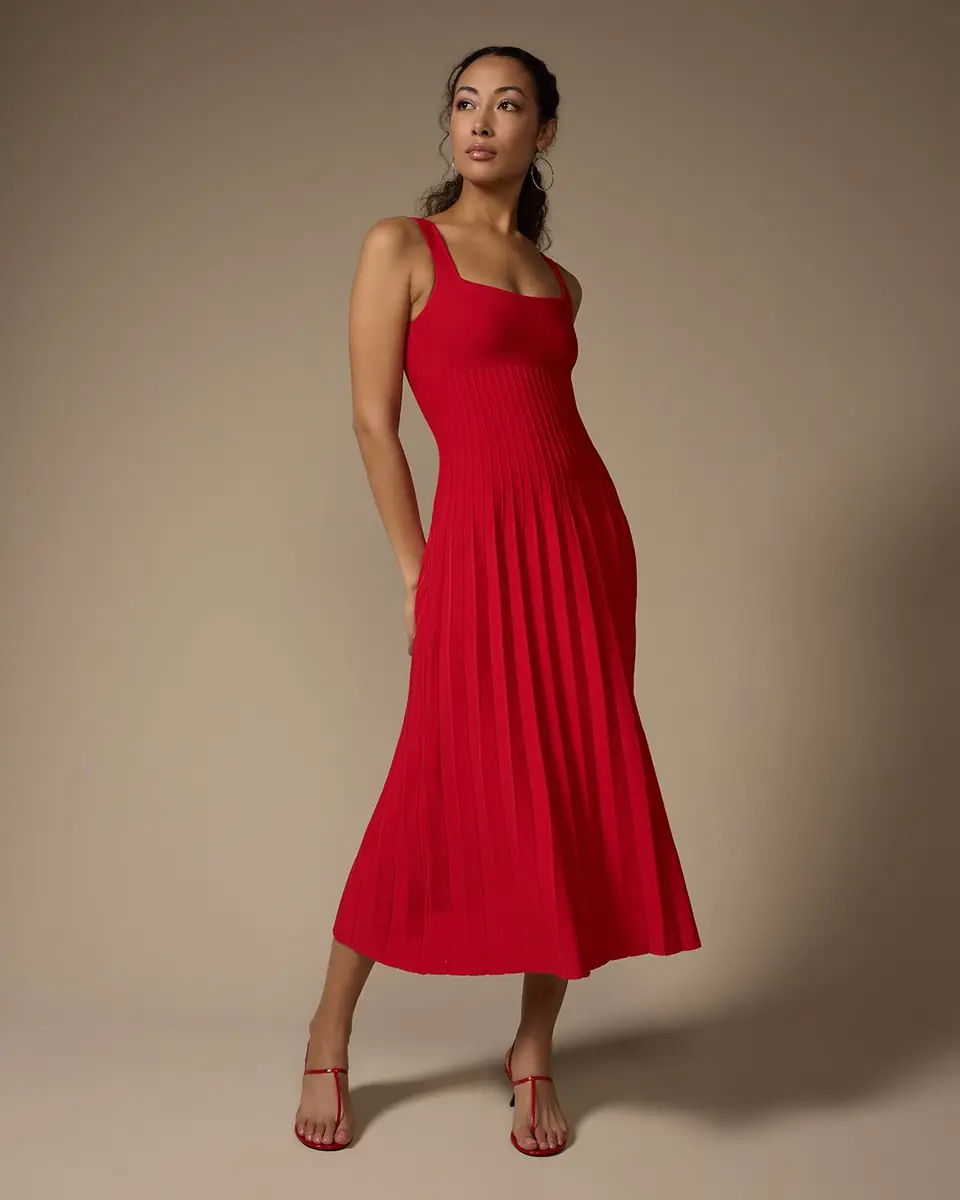 Staud Ellison Square-Neck Sleeveless Stitched Midi Dress | Thumbnail 5 Staud Ellison Square-Neck Sleeveless Stitched Midi Dress | Thumbnail 5