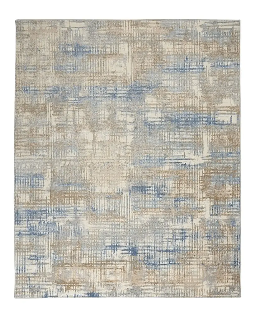Calvin Klein Rush Blue/Beige Power-Loomed Rug | Image 1 Calvin Klein Rush Blue/Beige Power-Loomed Rug | Image 1