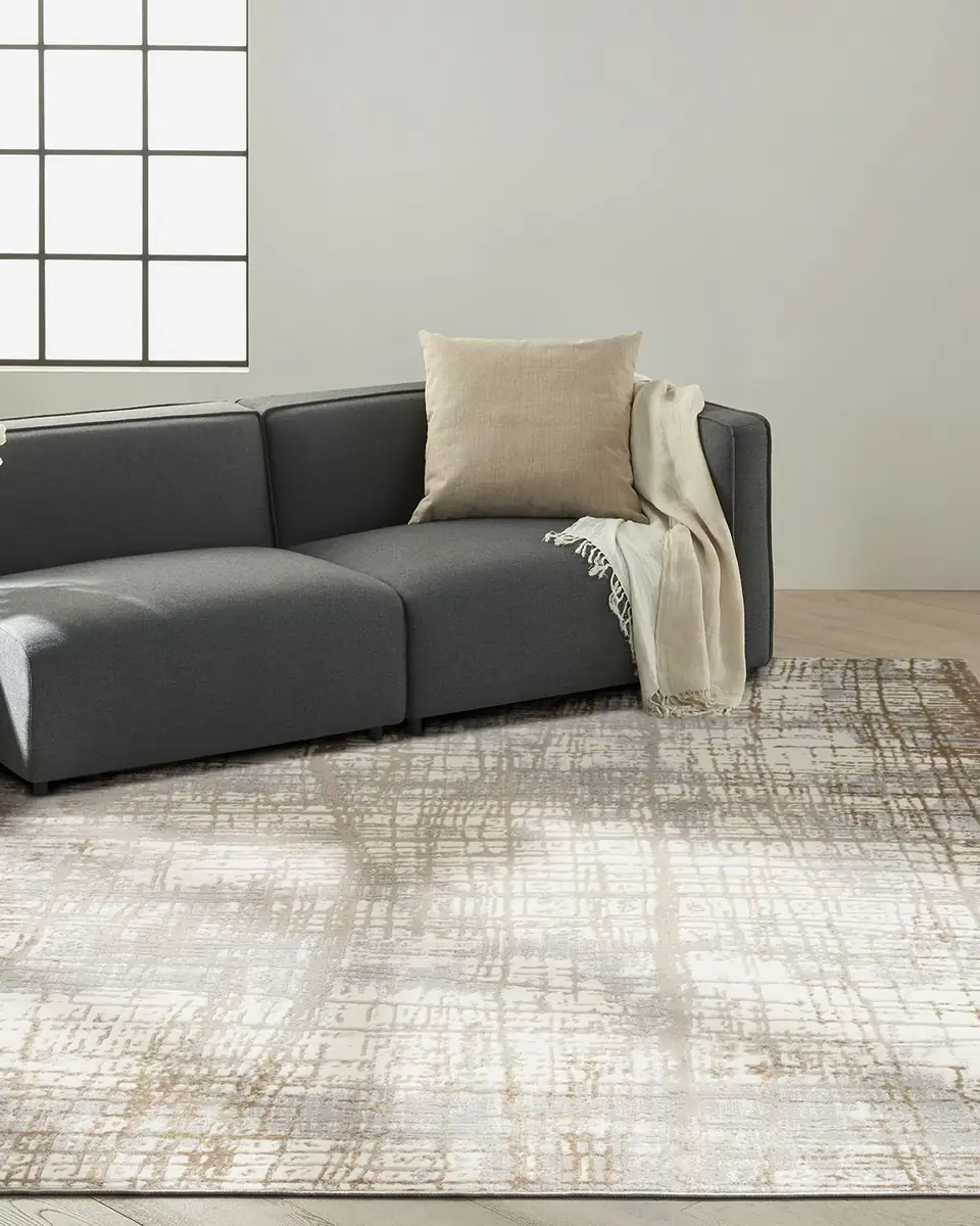 Calvin Klein Rush Ivory/Blue Power-Loomed Rug | Thumbnail 6 Calvin Klein Rush Ivory/Blue Power-Loomed Rug | Thumbnail 6