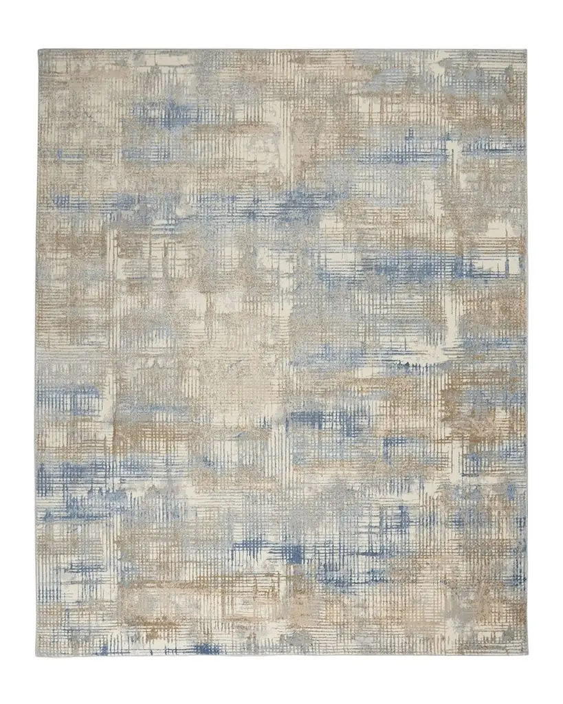 Calvin Klein Rush Blue/Beige Power-Loomed Rug | Image 1 Calvin Klein Rush Blue/Beige Power-Loomed Rug | Image 1