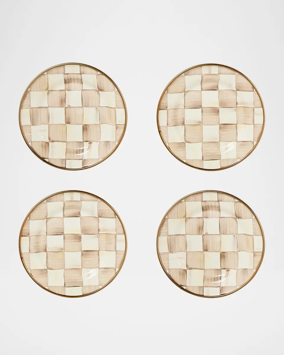 MacKenzie-Childs Mocha Check Appetizer Plates, Set of 4 | Thumbnail 2 MacKenzie-Childs Mocha Check Appetizer Plates, Set of 4 | Thumbnail 2