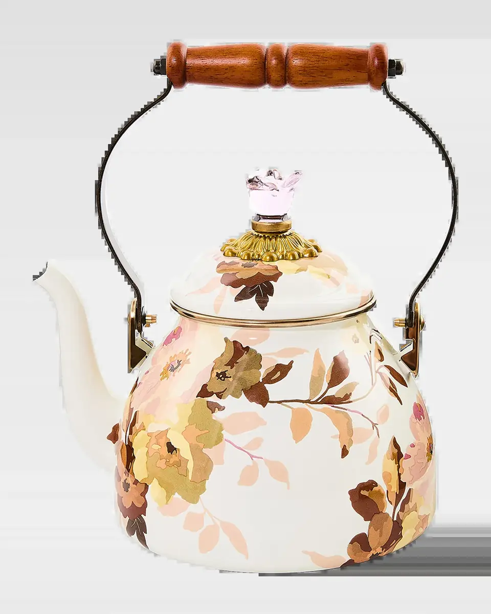 MacKenzie-Childs Wild Rose White Tea Kettle, 2 Qt. | Thumbnail 2 MacKenzie-Childs Wild Rose White Tea Kettle, 2 Qt. | Thumbnail 2