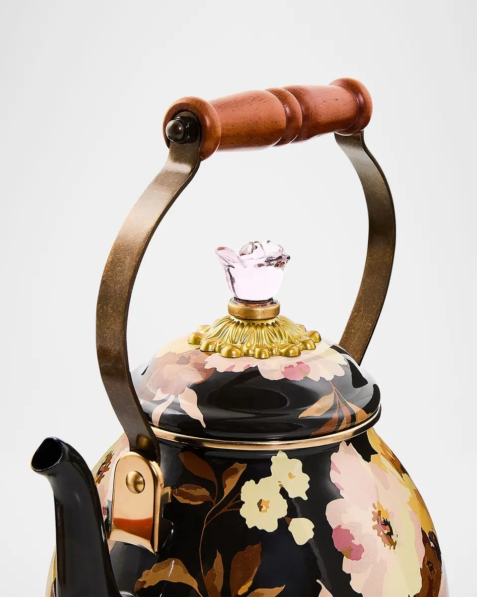 MacKenzie-Childs Wild Rose Mocha Tea Kettle, 2 Qt. | Thumbnail 2 MacKenzie-Childs Wild Rose Mocha Tea Kettle, 2 Qt. | Thumbnail 2