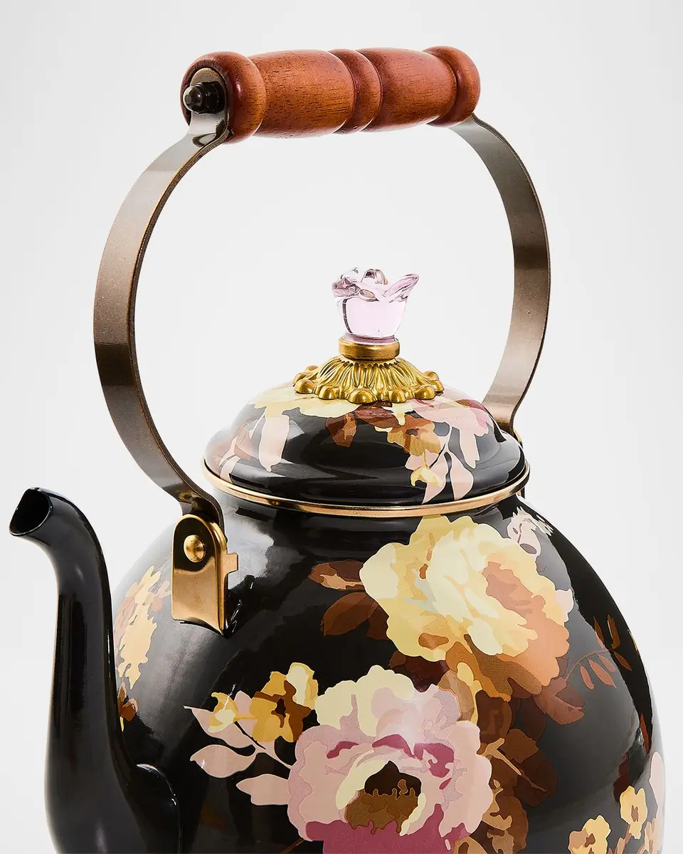 MacKenzie-Childs Wild Rose Mocha 3-Quart Tea Kettle | Thumbnail 2 MacKenzie-Childs Wild Rose Mocha 3-Quart Tea Kettle | Thumbnail 2
