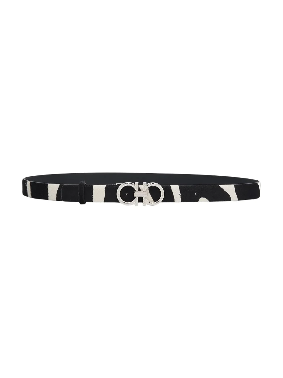 Donna Pony Hair Double Gancini Belt Donna Pony Hair Double Gancini Belt