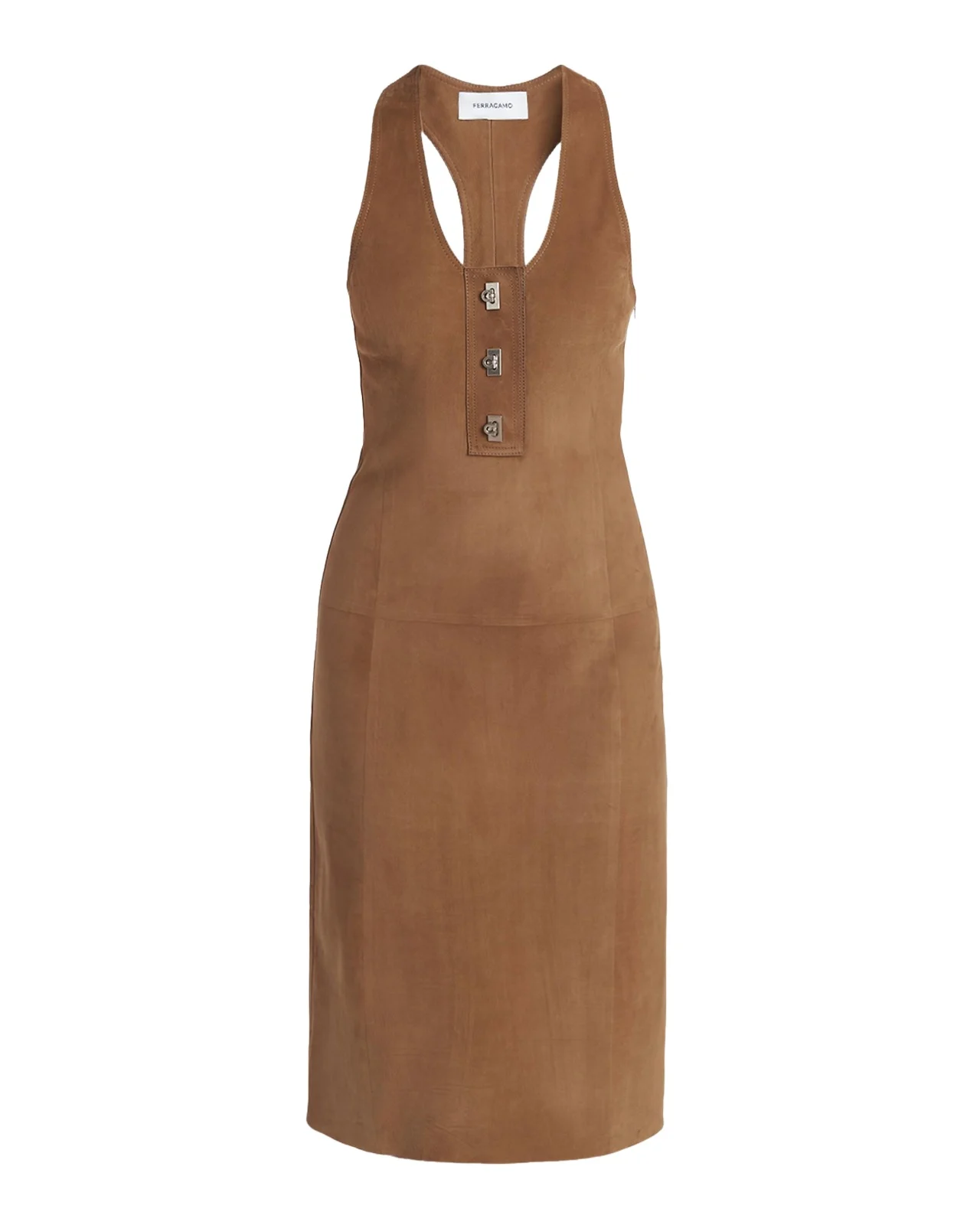 Nubuck Suede Sleeveless Midi Dress Nubuck Suede Sleeveless Midi Dress